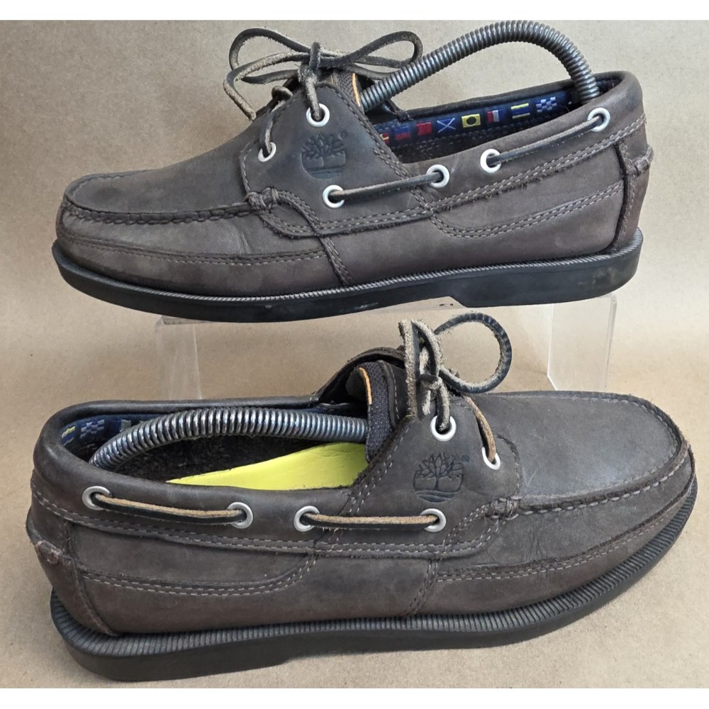 Timberland Men's Size 8.5 M 2-Eye Boat Shoe Light Brown Leather Slip On Boat